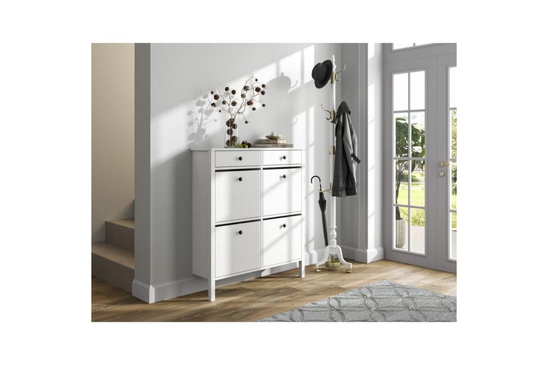 Veylin Skoskåp 101 cm - Natur/Vit - Förvaring - Skåp - Förvaringsskåp