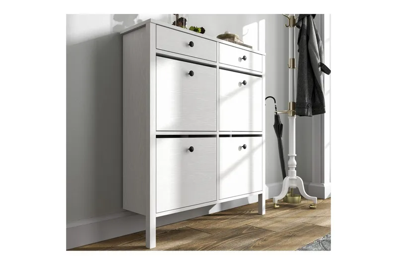 Veylin Skoskåp 101 cm - Natur/Vit - Förvaring - Skåp - Förvaringsskåp