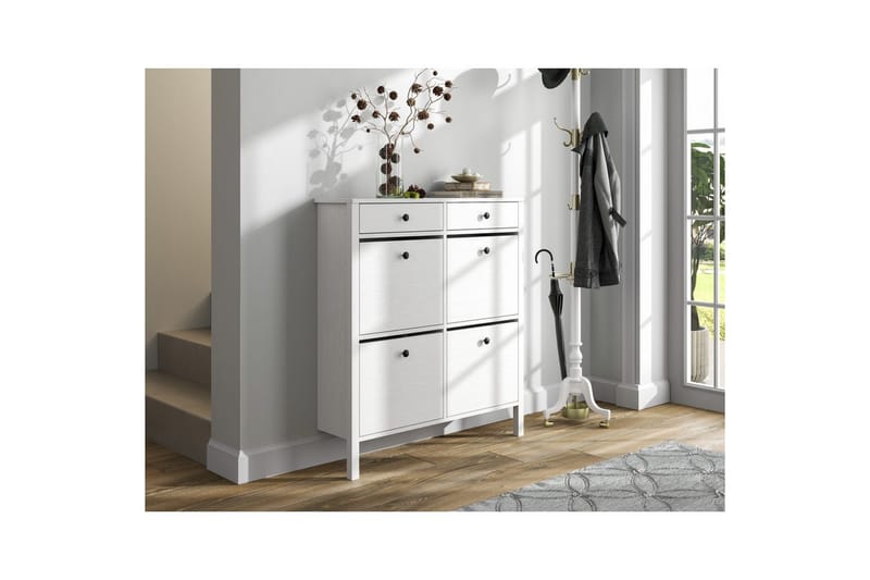 Veylin Skoskåp 101 cm - Natur/Vit - Förvaring - Skåp - Förvaringsskåp