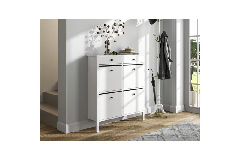 Veylin Skoskåp 101 cm - Natur/Vit - Förvaring - Skåp - Förvaringsskåp