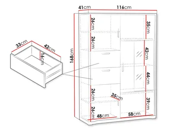 Veyricus Vitrinskåp 168 cm - Förvaring - Skåp - Vitrinskåp