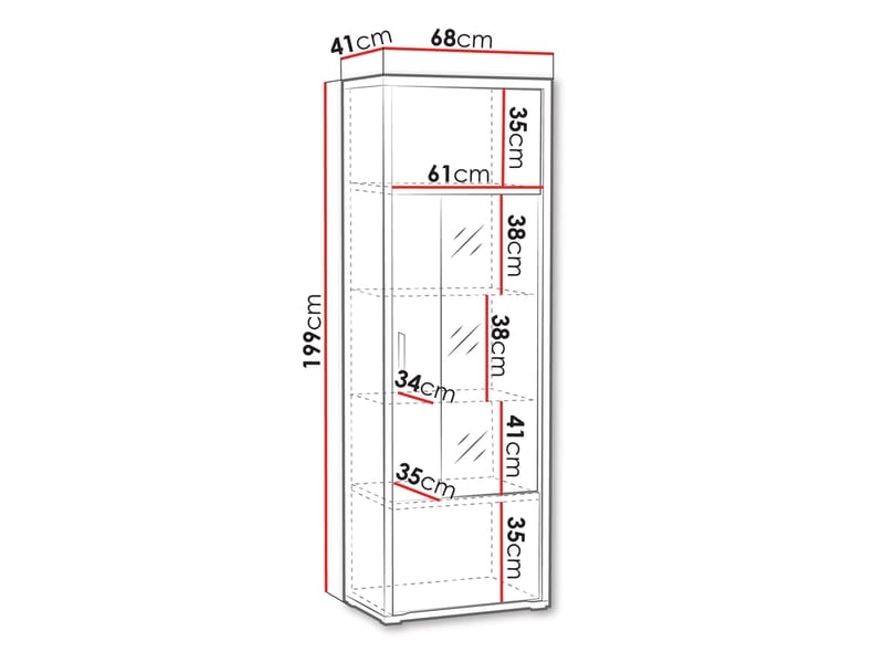 Veyricus Vitrinskåp 199 cm - Förvaring - Skåp - Vitrinskåp