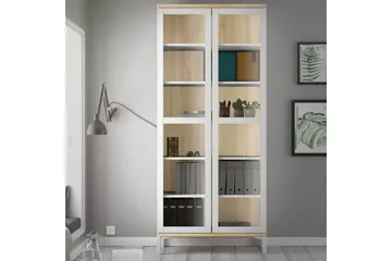 Virender Vitrinskåp 88,7x202,8 cm - Vit - Förvaring - Skåp - Vitrinskåp