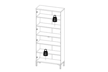 Virender Vitrinskåp 88,7x202,8 cm - Vit - Förvaring - Skåp - Vitrinskåp