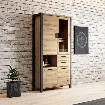 Vitrinskåp Aktiv 4 dörrar med 2 lådor - Förvaring - Skåp - Vitrinskåp