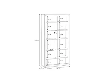 Aridiala Vitrinskåp 34,5 cm djup 103 cm bred 197,3 cm hög Trä Glas - Brun/Vit - Förvaring - Skåp - Vitrinskåp