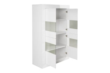 Astal Vitrinskåp 43 cm djup 102 cm bred 162 cm hög Ljust Trä - Vit - Förvaring - Skåp - Vitrinskåp