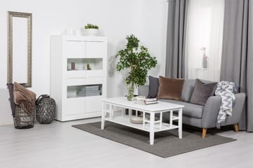 Astal Vitrinskåp 43 cm djup 102 cm bred 162 cm hög Ljust Trä - Vit - Förvaring - Skåp - Vitrinskåp