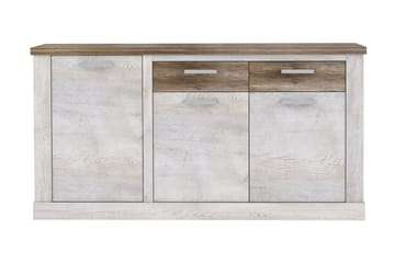 Breage Låg Skänk 41 cm djup 172 cm bred 90 cm hög Trä - Brun|Vit - Förvaring - Skåp - Vitrinskåp