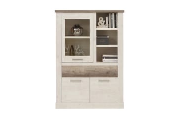 Breage Skänk 41 cm djup 108 cm bred 212 cm hög Ljust Trä - Brun|Vit - Förvaring - Skåp - Vitrinskåp