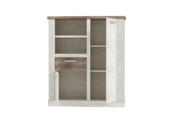 Breage Skänk 41 cm djup 110 cm bred 128 cm hög Ljust Trä - Brun|Vit - Förvaring - Skåp - Vitrinskåp