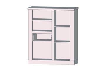 Breage Skänk 41 cm djup 110 cm bred 128 cm hög Ljust Trä - Brun|Vit - Förvaring - Skåp - Vitrinskåp