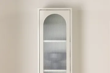 Cali Smalt Vitrinskåp 35 cm djup 37 cm bred 180 cm hög Ljust Stål - Beige - Förvaring - Skåp - Vitrinskåp