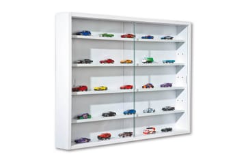 Compilati Vägghängt Displayskåp Vitrinskåp 9,5 cm djupt 80 cm bred 60 cm hög Ljust Trä Glas - Vit|Glas - Förvaring - Skåp - Vitrinskåp