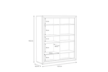 Corlius Vitrinskåp 41,3 cm djup 133,8 cm bred 155,4 cm hög Trä Glas - Beige/Brun - Förvaring - Skåp - Vitrinskåp
