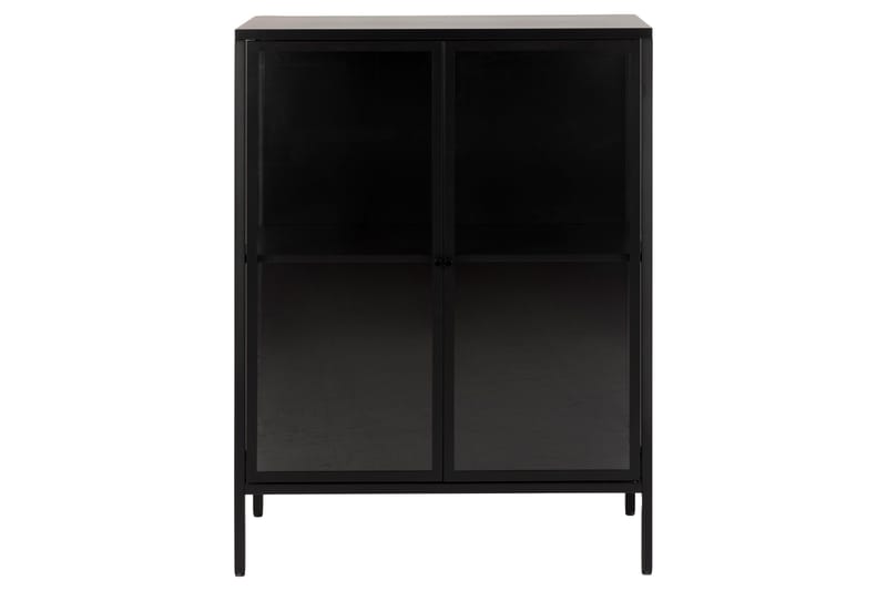 Crabtree Vitrinskåp 40 cm djup 80 cm bred 98,7 cm hög Metall Glas - Svart - Förvaring - Skåp - Vitrinskåp