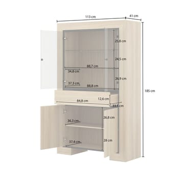 Vitrinskåp Cuba II 4 Dörrar 1 Låda - Förvaring - Skåp - Vitrinskåp