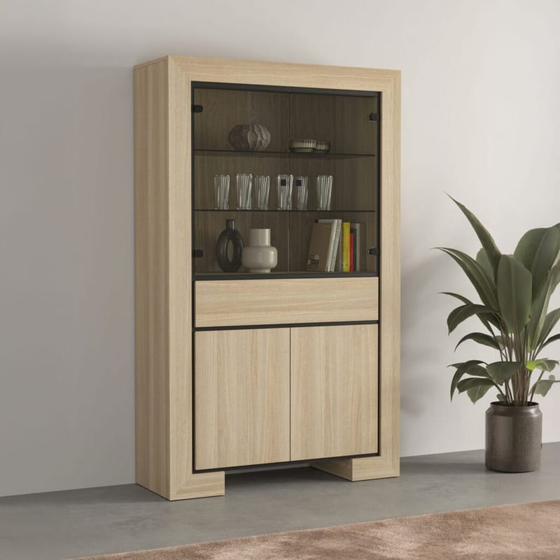 Vitrinskåp Cuba II 4 Dörrar 1 Låda - Förvaring - Skåp - Vitrinskåp