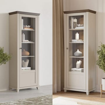 Vitrinskåp Evora 1 dörr höger - Ljus Beige - Förvaring - Skåp - Vitrinskåp