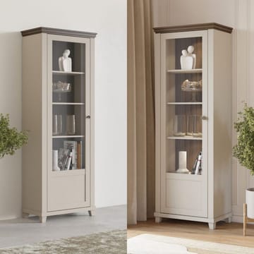 Vitrinskåp Evora 1 dörr vänster - Ljus Beige - Förvaring - Skåp - Vitrinskåp