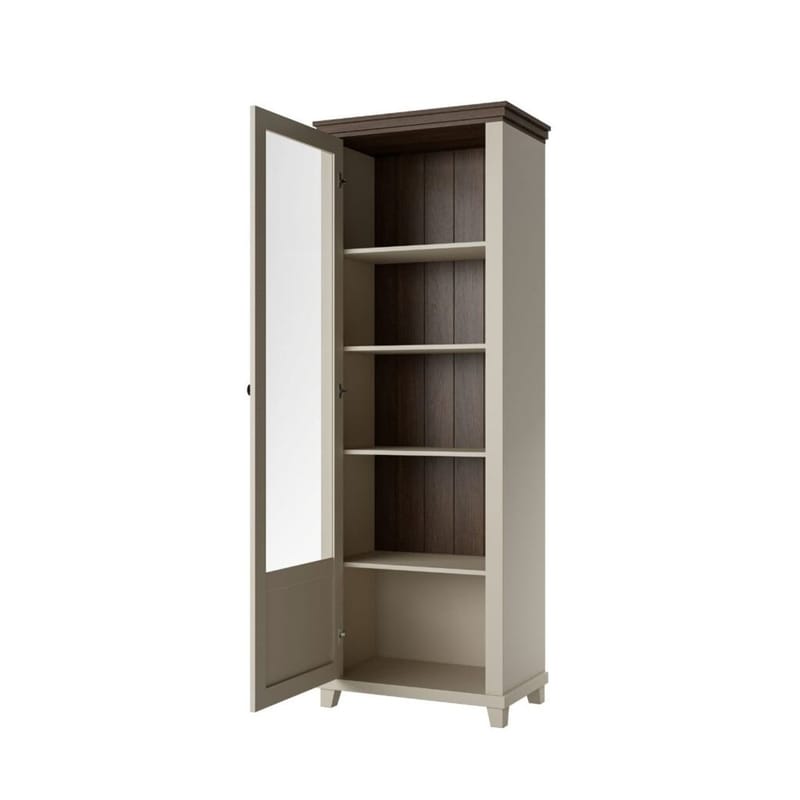 Vitrinskåp Evora 1 dörr vänster - Ljus Beige - Förvaring - Skåp - Vitrinskåp