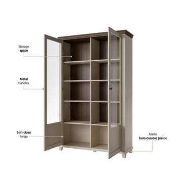 Vitrinskåp Evora 2 dörrar - Ljus Beige - Förvaring - Skåp - Vitrinskåp