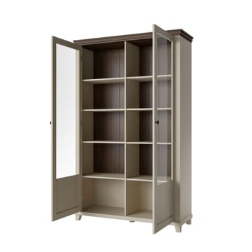 Vitrinskåp Evora 2 dörrar - Ljus Beige - Förvaring - Skåp - Vitrinskåp