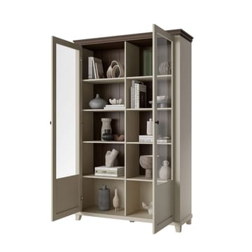 Vitrinskåp Evora 2 dörrar - Ljus Beige - Förvaring - Skåp - Vitrinskåp