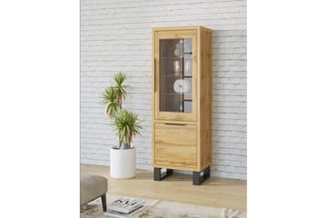 Fogel Vitrinskåp 45 cm djup 64 cm bred 190 cm hög Trä - Brun - Förvaring - Skåp - Vitrinskåp