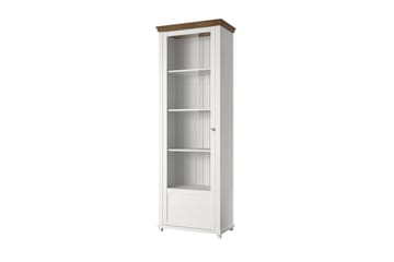 Getafez Vitrinskåp 42 cm djup 71 cm bred 200 cm hög Ljust Trä - Vit/Natur - Förvaring - Skåp - Vitrinskåp