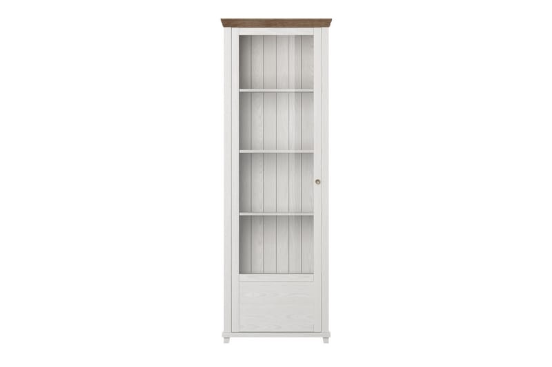 Getafez Vitrinskåp 42 cm djup 71 cm bred 200 cm hög Ljust Trä - Vit/Natur - Förvaring - Skåp - Vitrinskåp