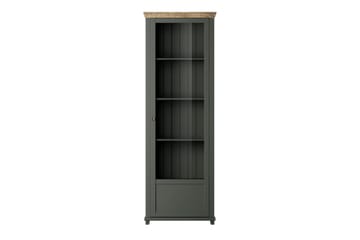 Getafez Vitrinskåp 42 cm djup 71 cm bred 200 cm hög Mörkt Trä - Khaki/Natur - Förvaring - Skåp - Vitrinskåp