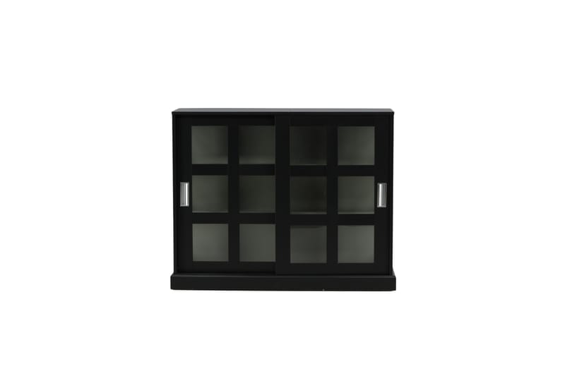 Glasskåp Mazie 120 cm Svart|Ljusgrå -   - Vitrinskåp