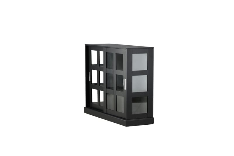 Glasskåp Mazie 120 cm Svart|Ljusgrå -   - Vitrinskåp