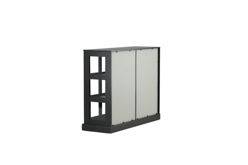 Glasskåp Mazie 120 cm Svart|Ljusgrå -   - Vitrinskåp