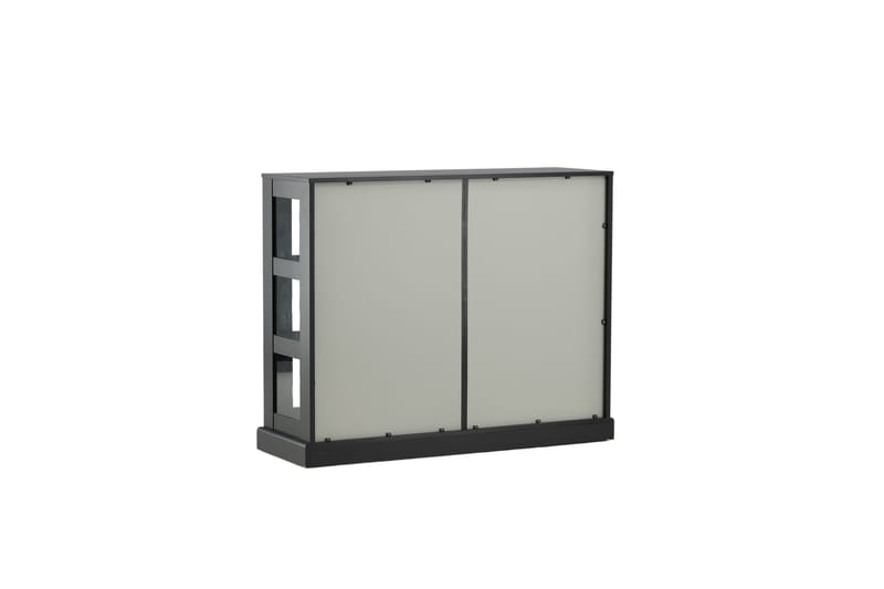 Glasskåp Mazie 120 cm Svart|Ljusgrå -   - Vitrinskåp