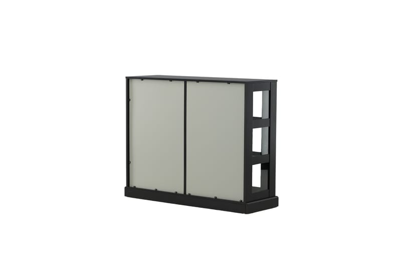 Glasskåp Mazie 120 cm Svart|Ljusgrå -   - Vitrinskåp