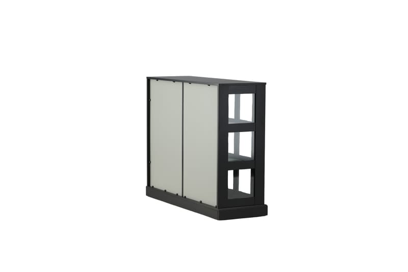 Glasskåp Mazie 120 cm Svart|Ljusgrå -   - Vitrinskåp