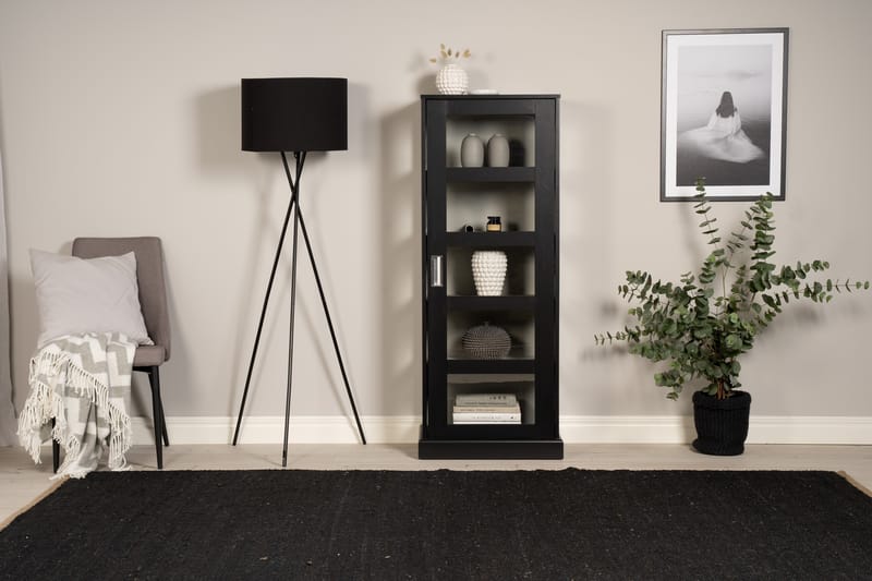 Glasskåp Mazie 153 cm Svart -   - Vitrinskåp