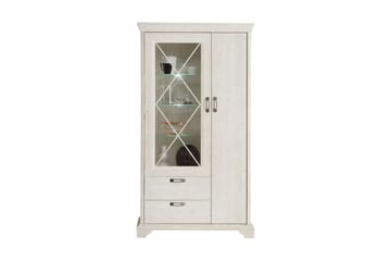 Hareholme Vitrinskåp 48 cm djup 113 cm bred 210 cm hög Ljust Trä - Vit - Förvaring - Skåp - Vitrinskåp