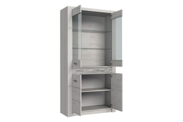 Indianapolis Vitrinskåp 96x42x192 cm - Vit - Förvaring - Skåp - Vitrinskåp