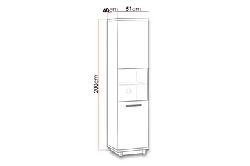 Ines Vitrinskåp 40x51 cm - Ek/Svart - Förvaring - Skåp - Vitrinskåp