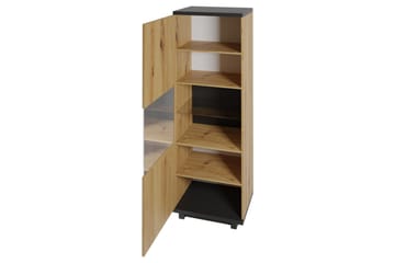 Ingram Vitrinskåp 40x51 cm LED-belysning - Ek/Svart - Förvaring - Skåp - Vitrinskåp