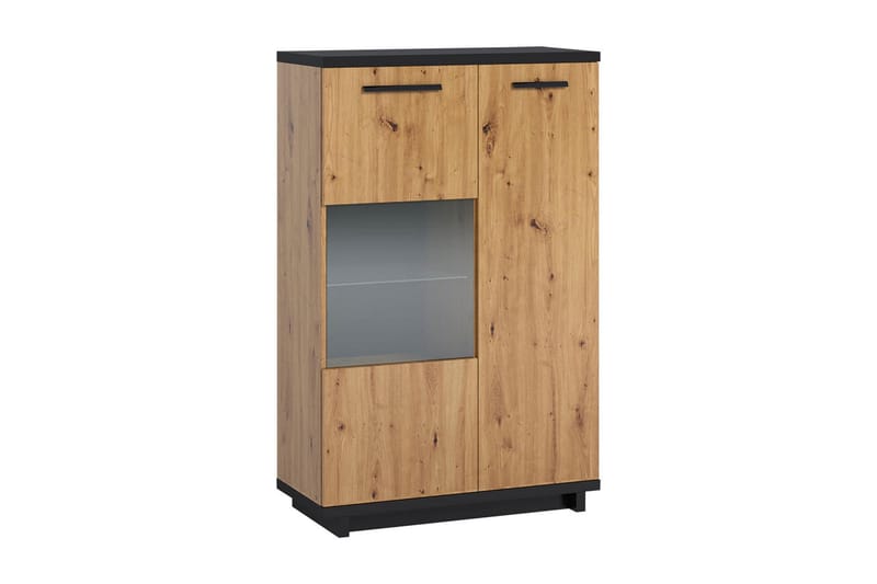 Ingram Vitrinskåp 40x90 cm, Ek/Svart