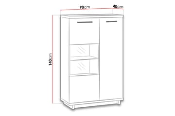 Ingram Vitrinskåp 40x90 cm - Ek/Svart - Förvaring - Skåp - Vitrinskåp