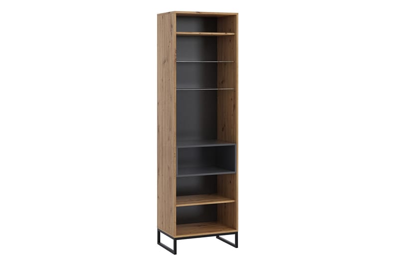 Kahambwe Vitrinskåp 40 cm djup 60 cm bred 202 cm hög Ljust Trä - Förvaring - Skåp - Vitrinskåp