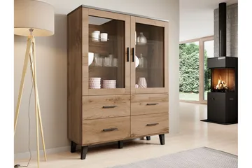 Kardos Vitrinskåp 45x120 cm - Natur/Svart - Förvaring - Skåp - Vitrinskåp