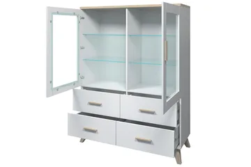 Kardos Vitrinskåp 45x120 cm - Natur/Svart - Förvaring - Skåp - Vitrinskåp