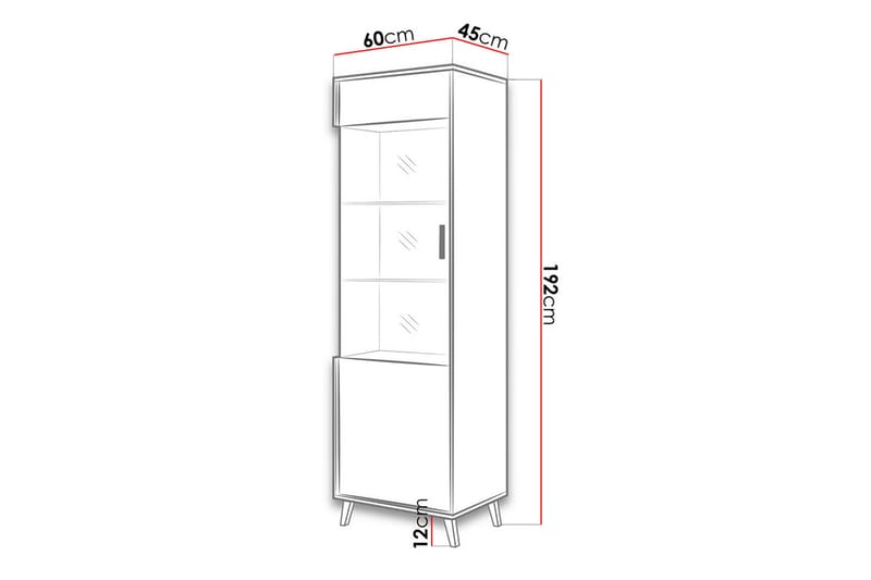 Knoppe Vitrinskåp 60 cm - Flerfärgad - Vitrinskåp