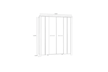 Konitsa Vitrinskåp 52,3 cm djup 130,2 cm bred 156,7 cm hög Trä Glas - Brun/Svart - Förvaring - Skåp - Vitrinskåp